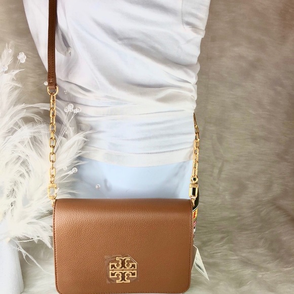 New Tory Burch Britten Combo Crossbody bark - Picture 5 of 6